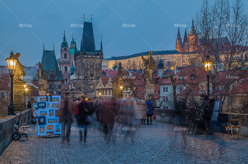 on Charles Bridge. Prague