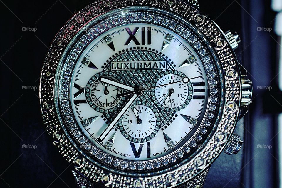 My favorite watch. Luxurman luxury diamond and white gold watch. 