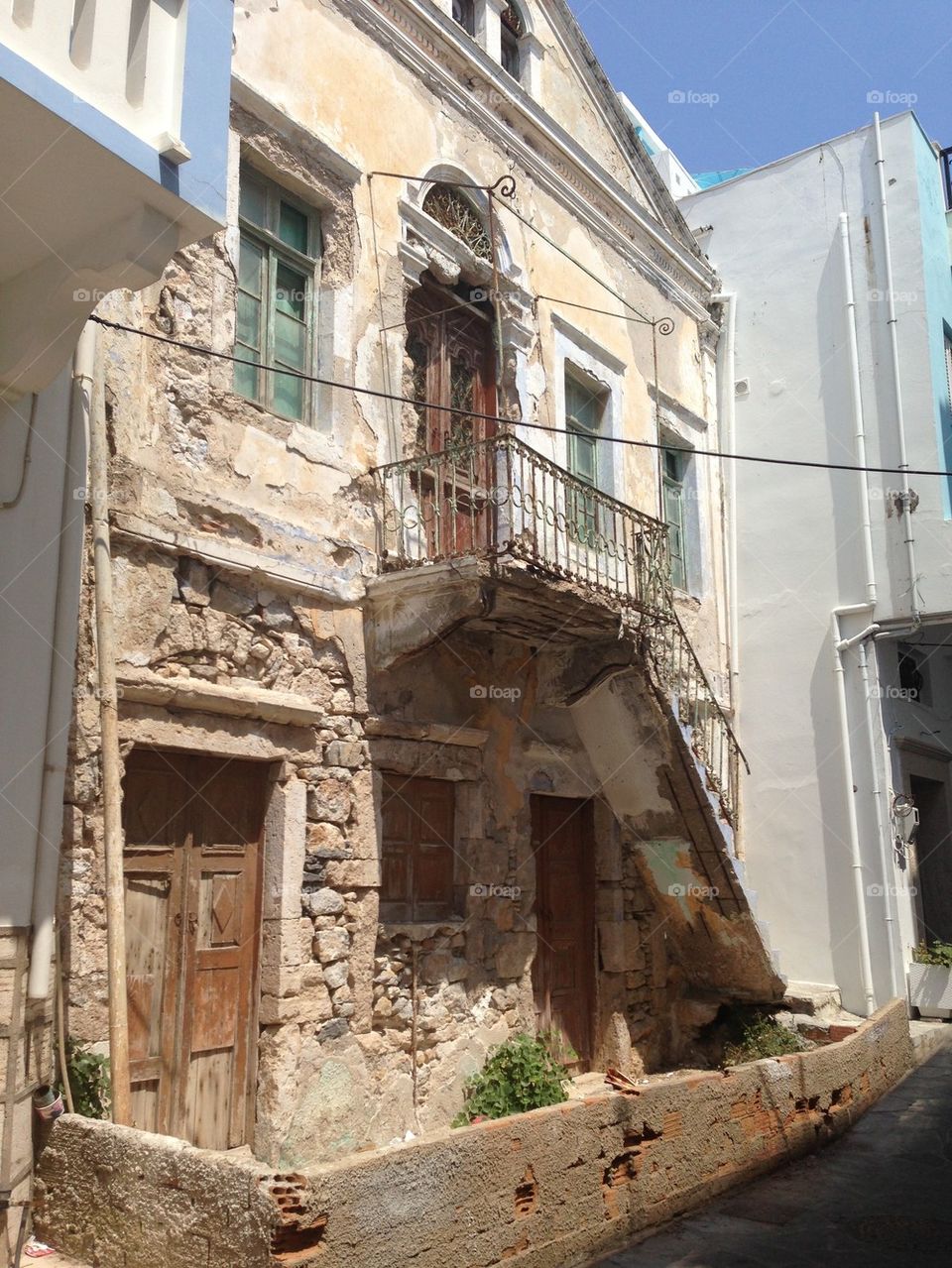 Kalymnos, summer, heat, Greece, vacation, building, street, old