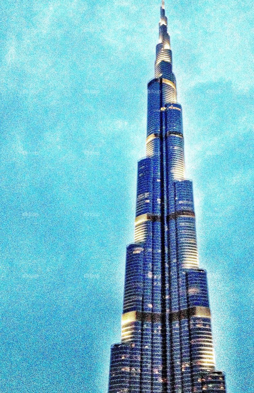 The tallest building in the world at night