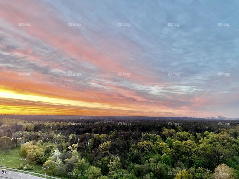 Horizon and sunset 