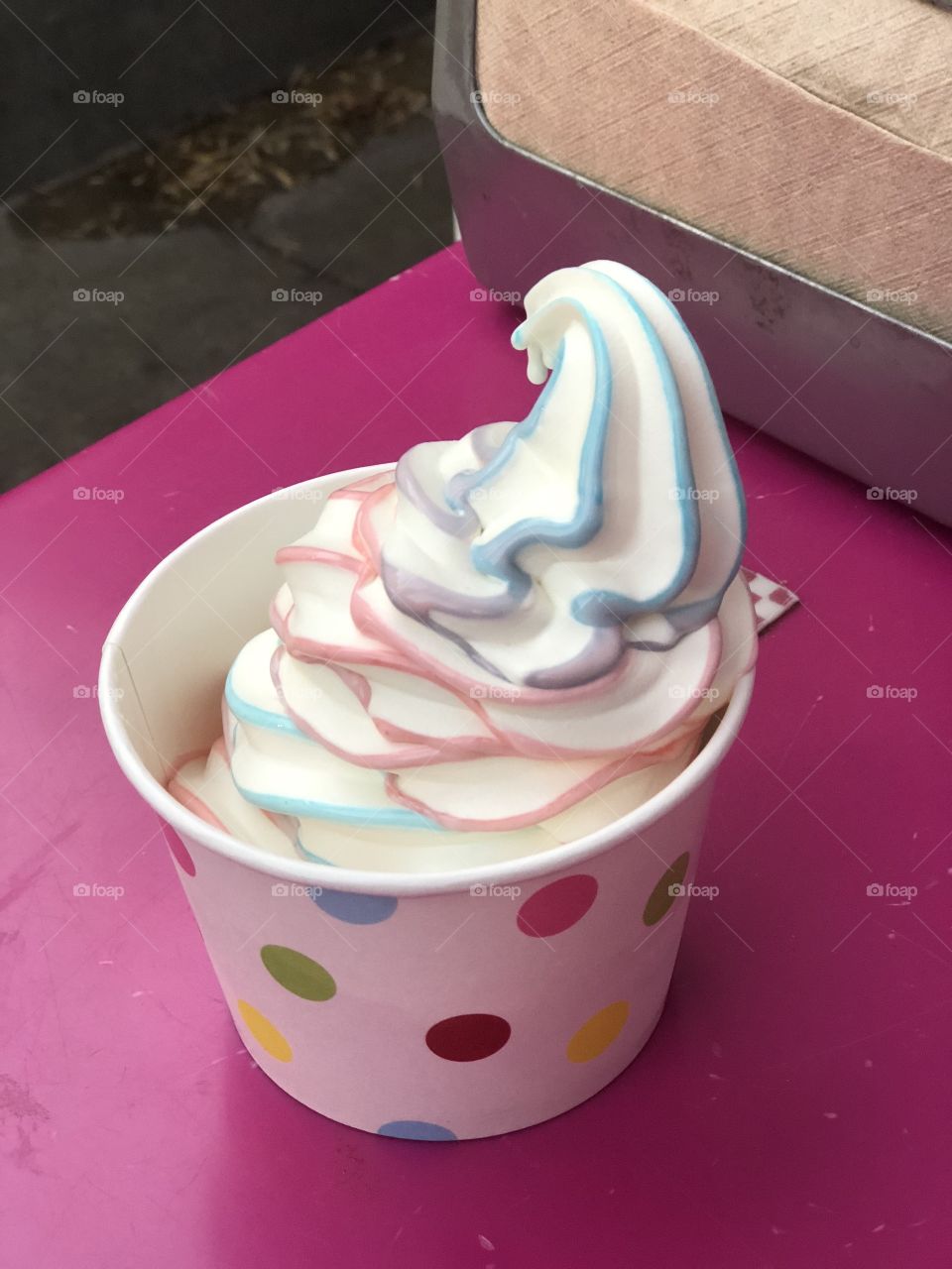 A very decadent serving of soft ice cream at the Universal Studios Hollywood park. 