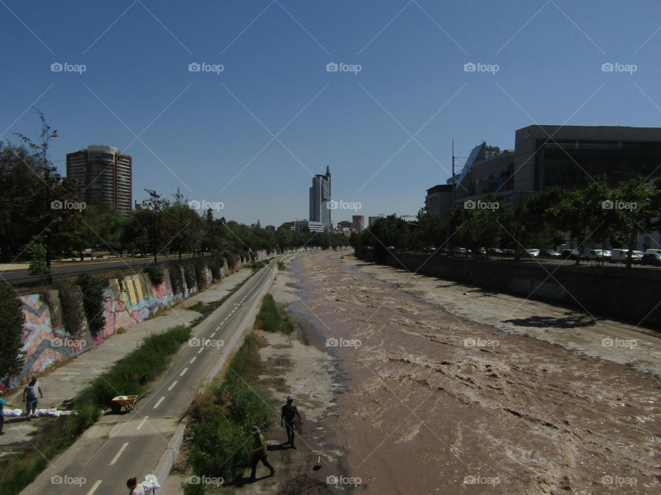 vista panorámica Río mapocho