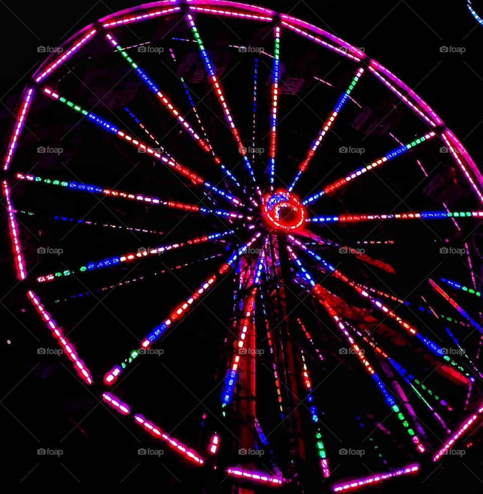 Ferris wheel at night—taken in Chicago, Illinois 