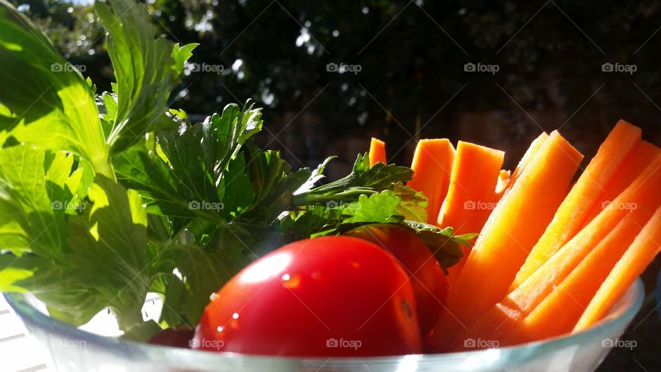 bucket of vegetables
