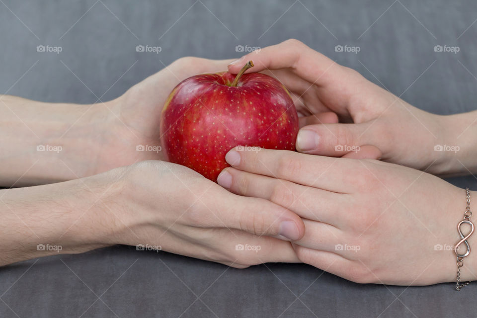 apple in hands