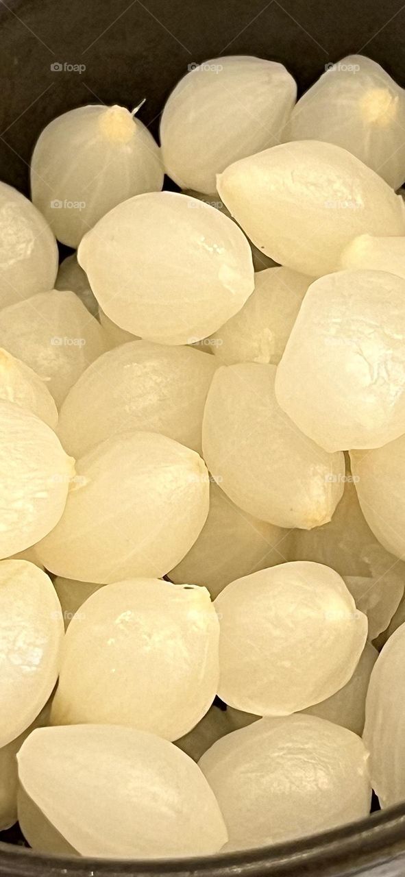 Pickled onions close up