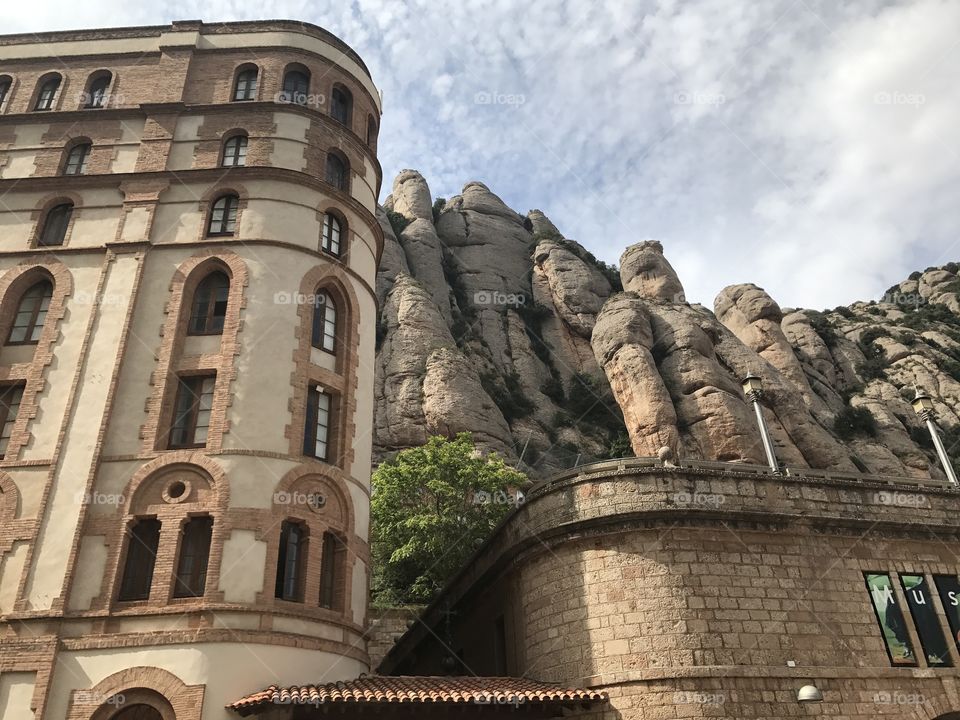 The buildings and the rock, Montserrat is a unique spot, high above the plains in Spain!