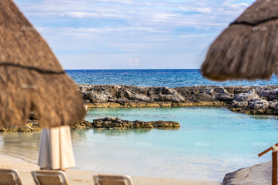 Beach setting on a resort