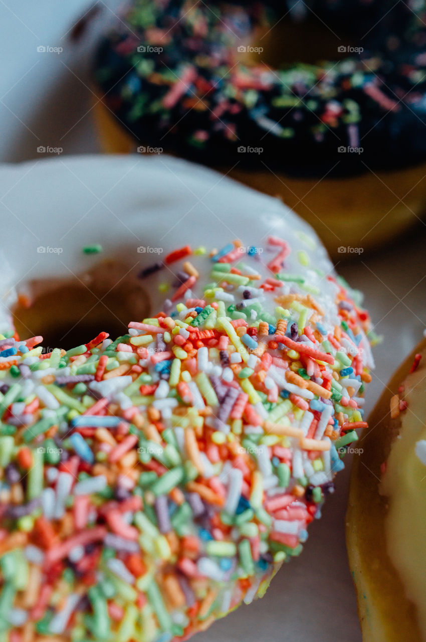 Close-up of delicious donuts