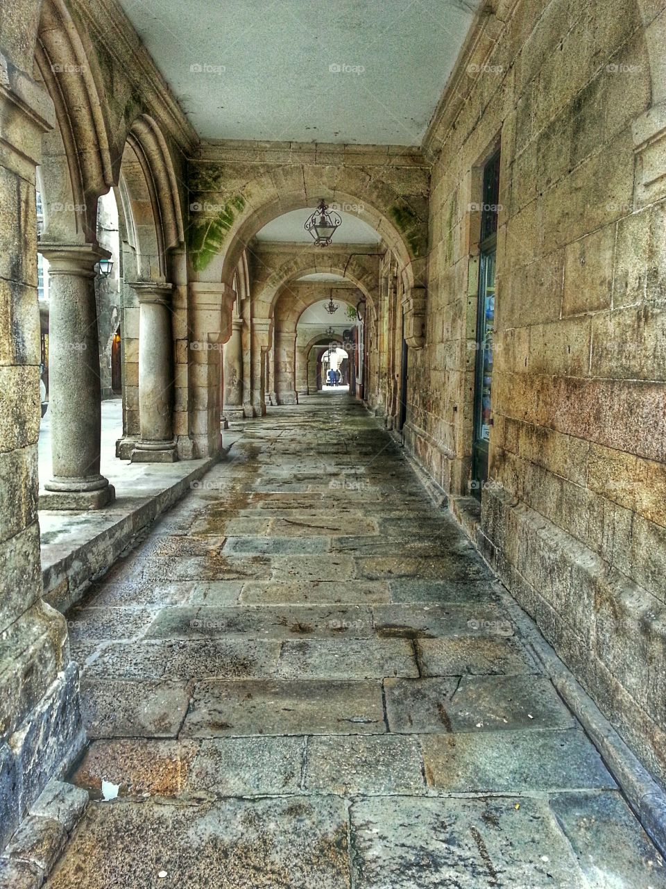 Arcade, Rúa do Vilar. Arcade at Rúa do Vilar, Santiago de Compostela