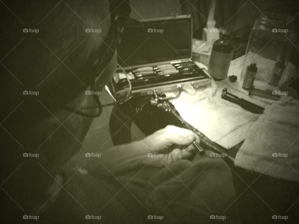 Gunsmith working 