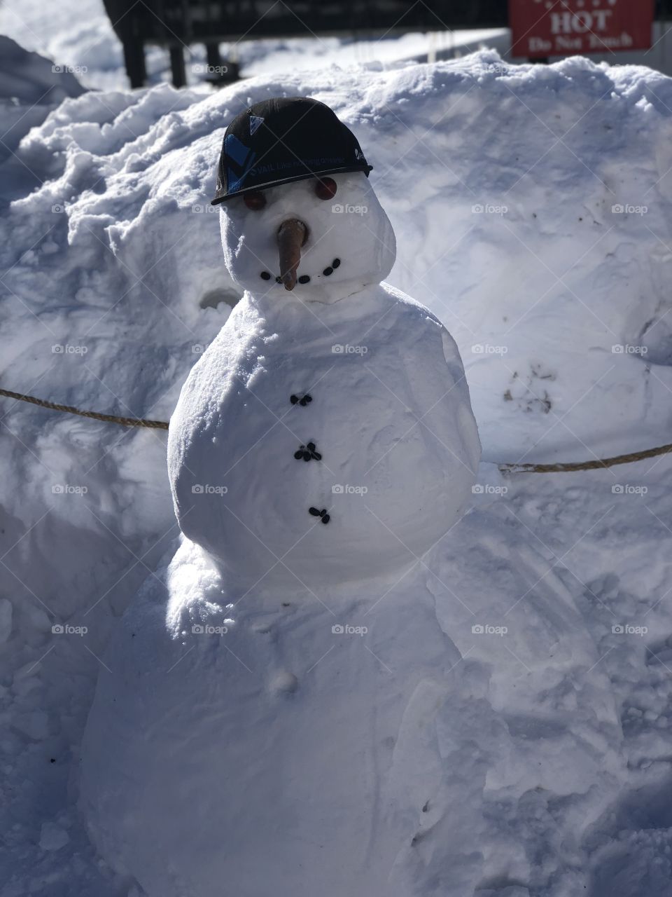 Winter Snowman on a snowy Sunday afternoon 