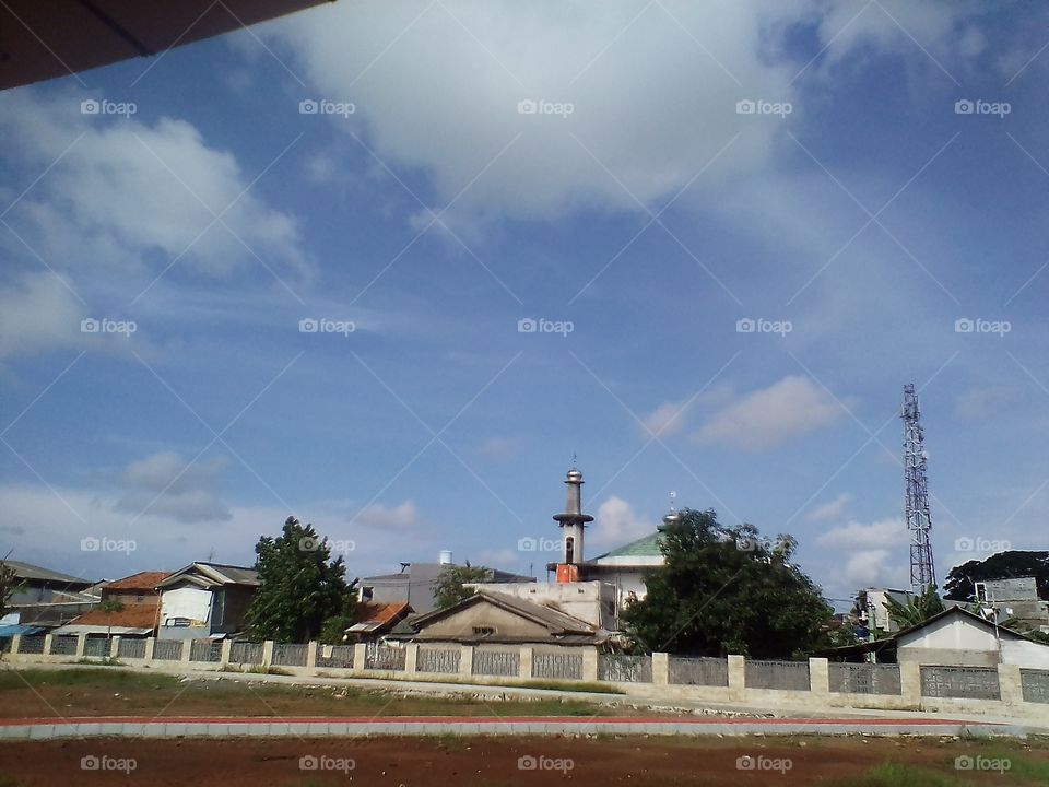 Parks, clouds and architectural buildings