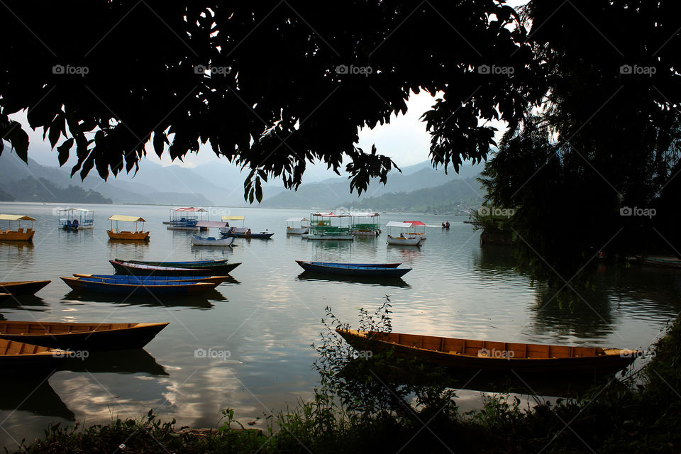boats parking in lake