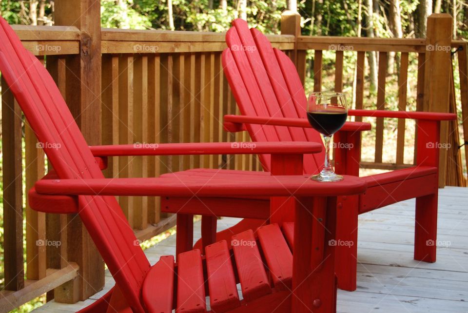 Wine deck chairs relax