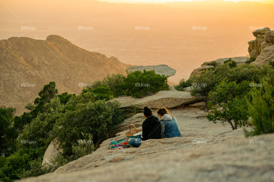 Picnic during the golden hour 