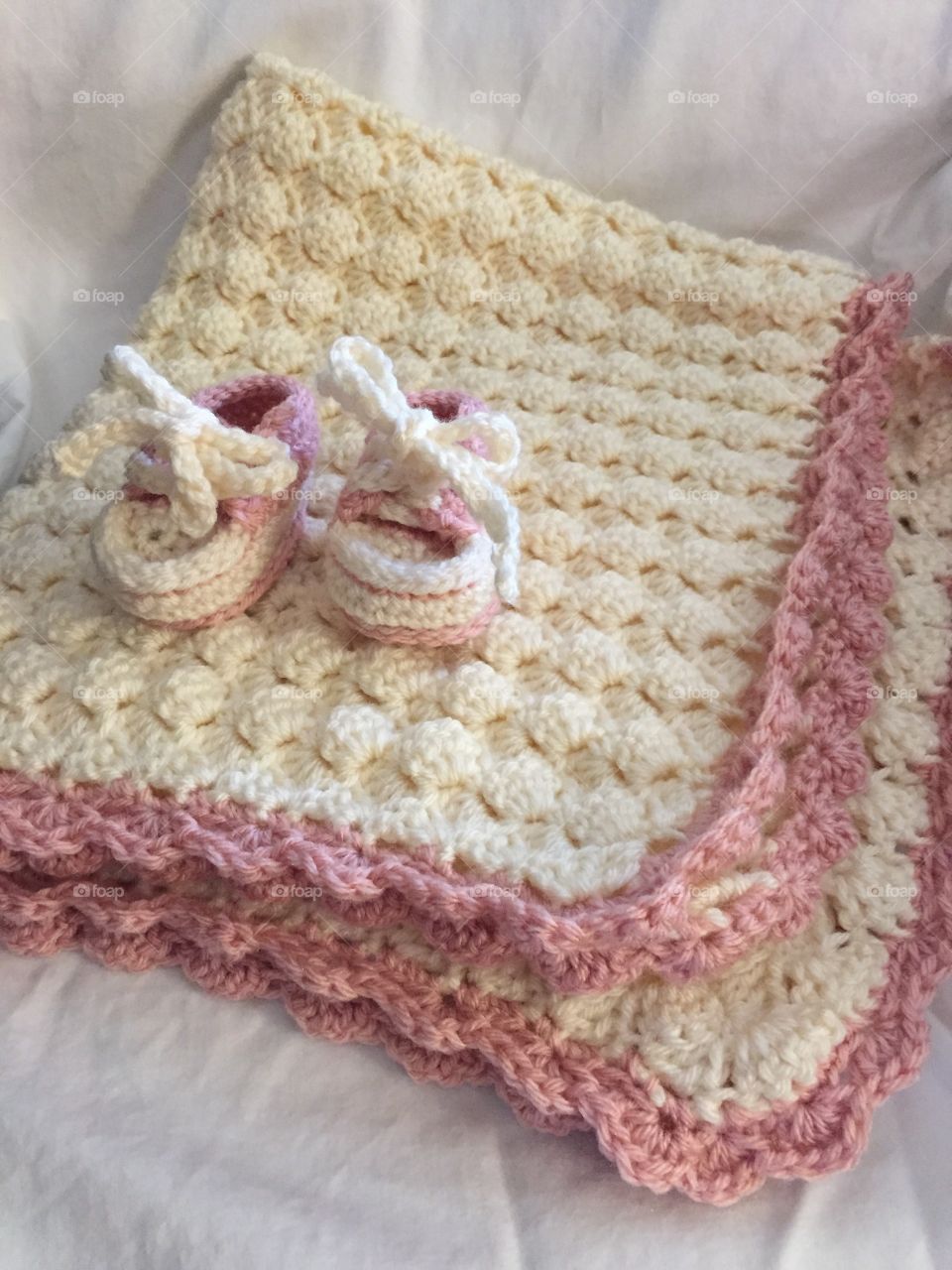 Baby blanket and booties