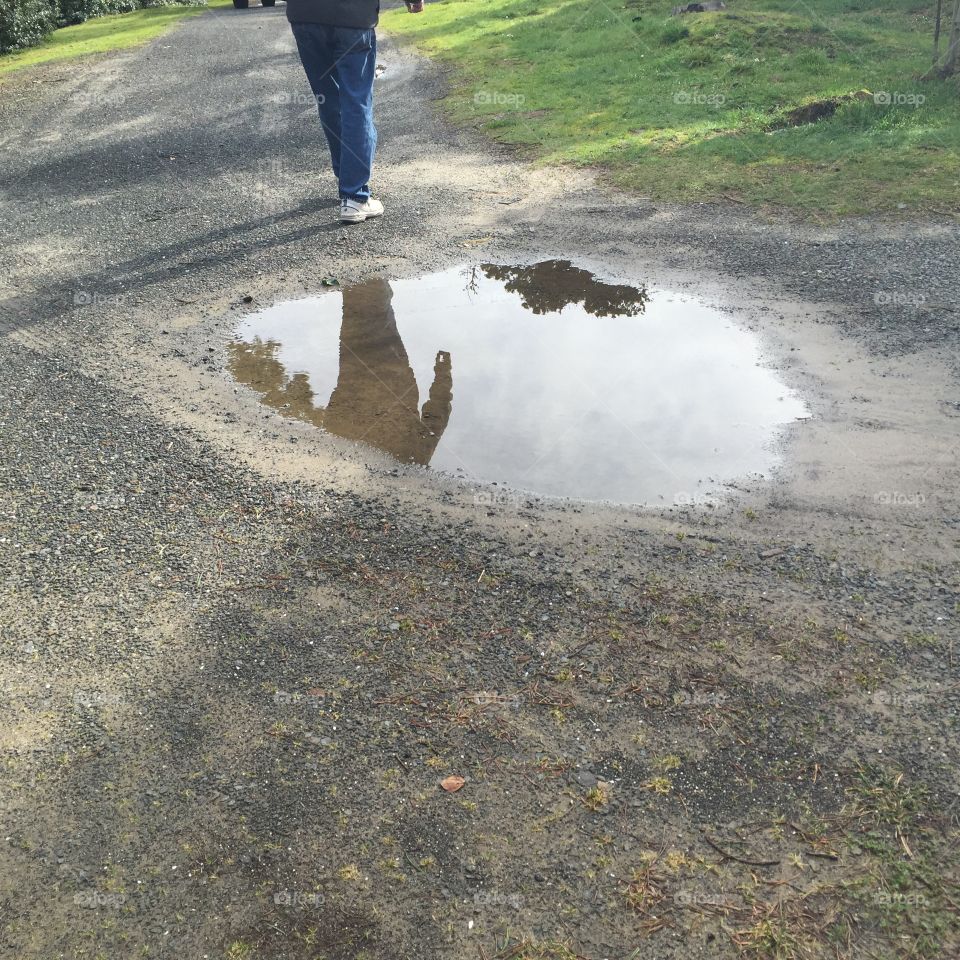 Mud puddle with reflection 