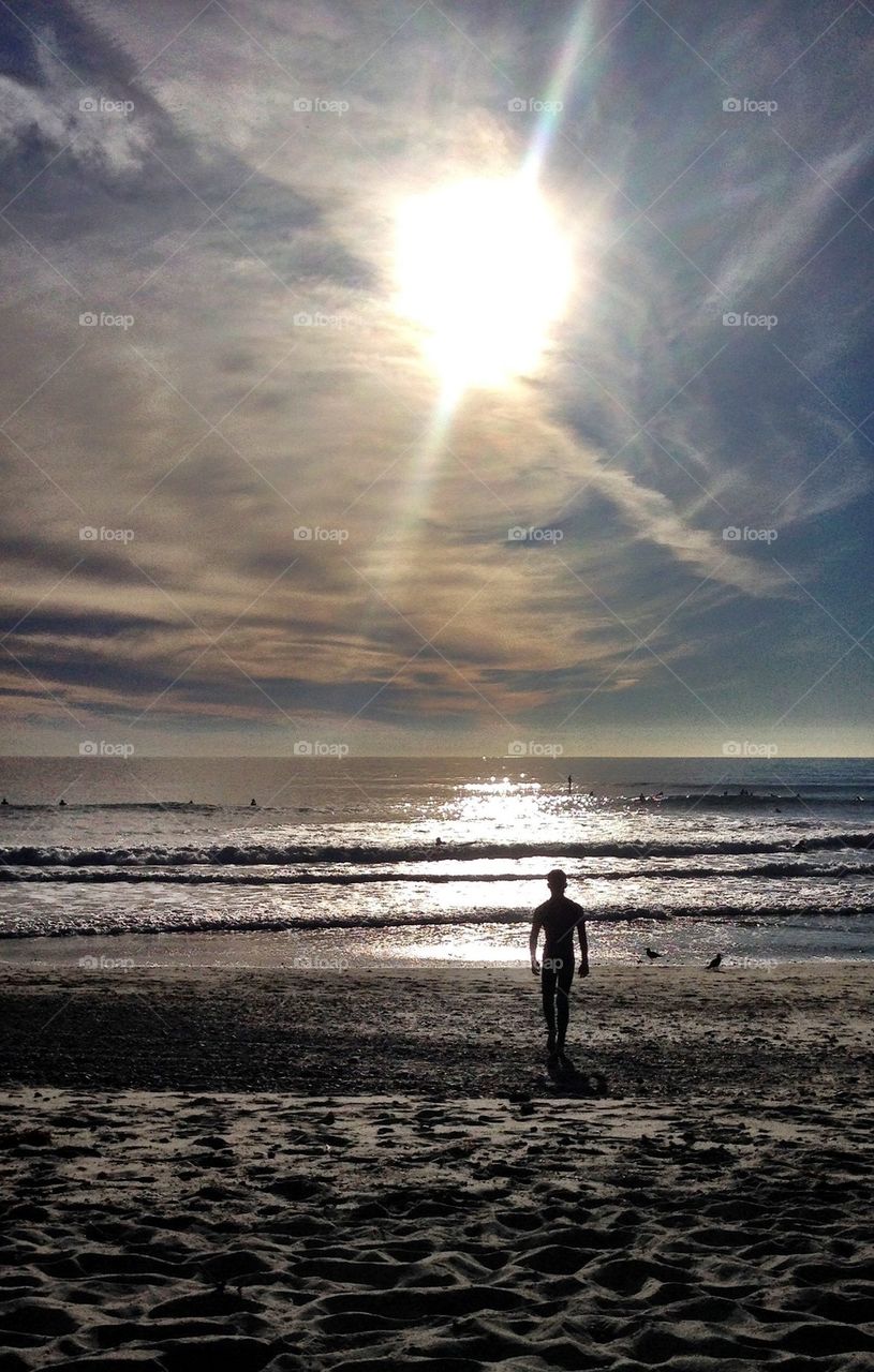 Sun sunset beach. Sunset in San Clemente.