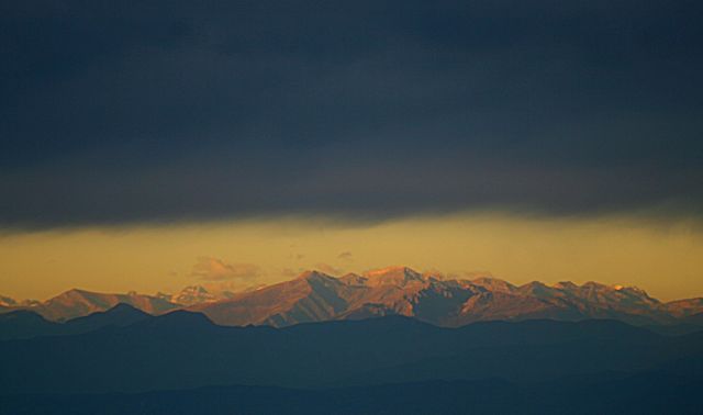 Monte Argentera 3297 mt, seen from Velva (ge) or 181 km away...