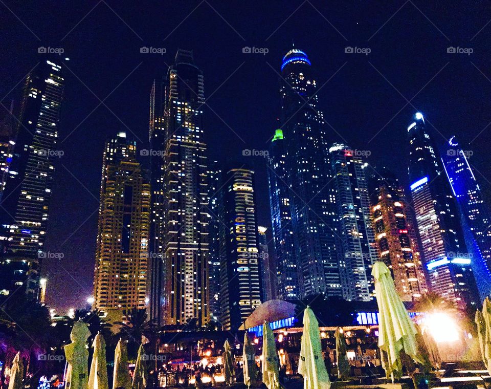 United Arab Emirates, Dubai Marina! My first nightout and first photo in my new life in Dubai. Enjoying the luxurious life in Dubai Marina combined with the night lights and a refreshing coctail near the beach. 