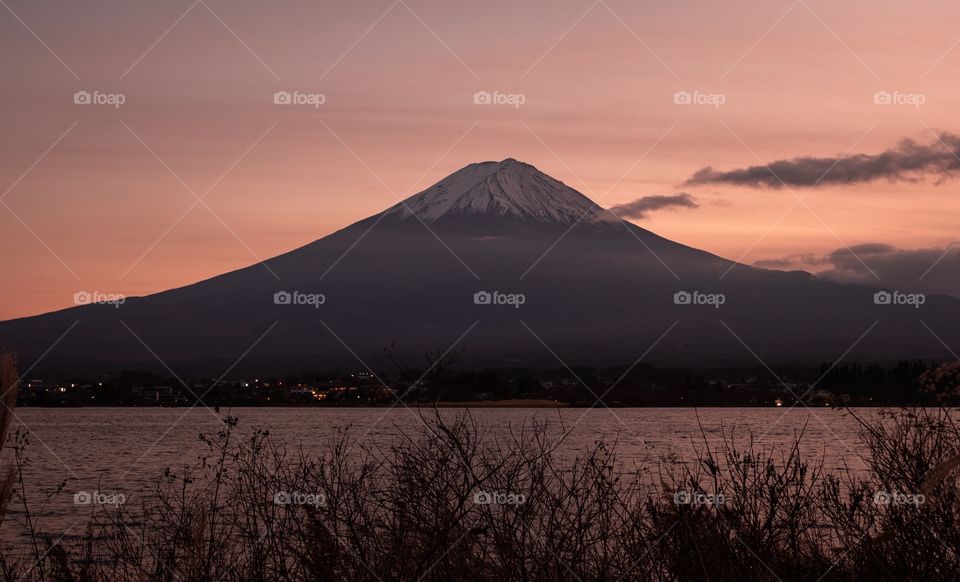 Fuji mountain in twilight moment