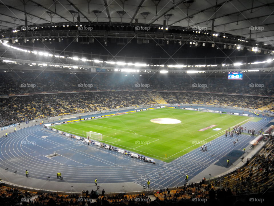 stadium NSK Olimpiyskiy Kiev Ukraine . match League European Dynamo Kiev Everton Liverpool 5:2