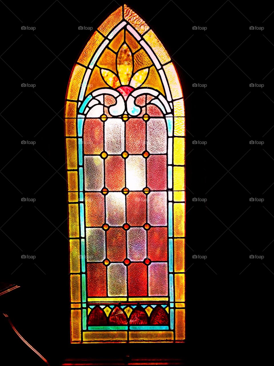 Antique stained glass window.