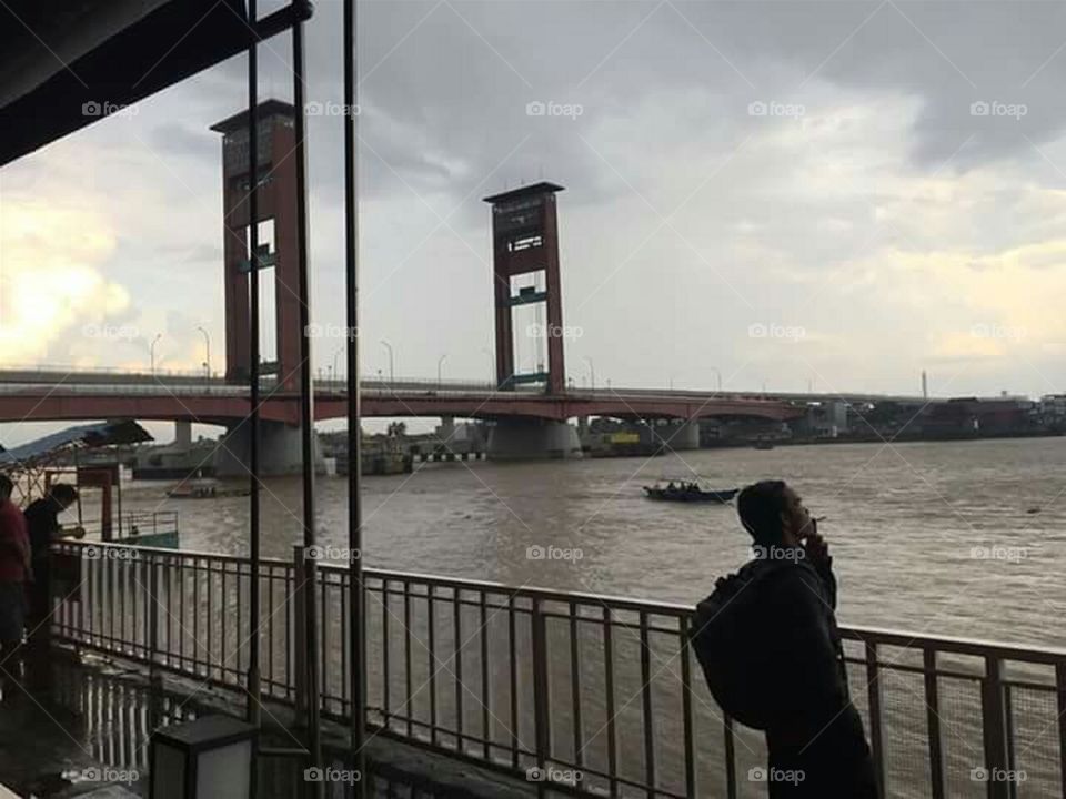 Ampera Bridge, Musi River Palembang Indonesia