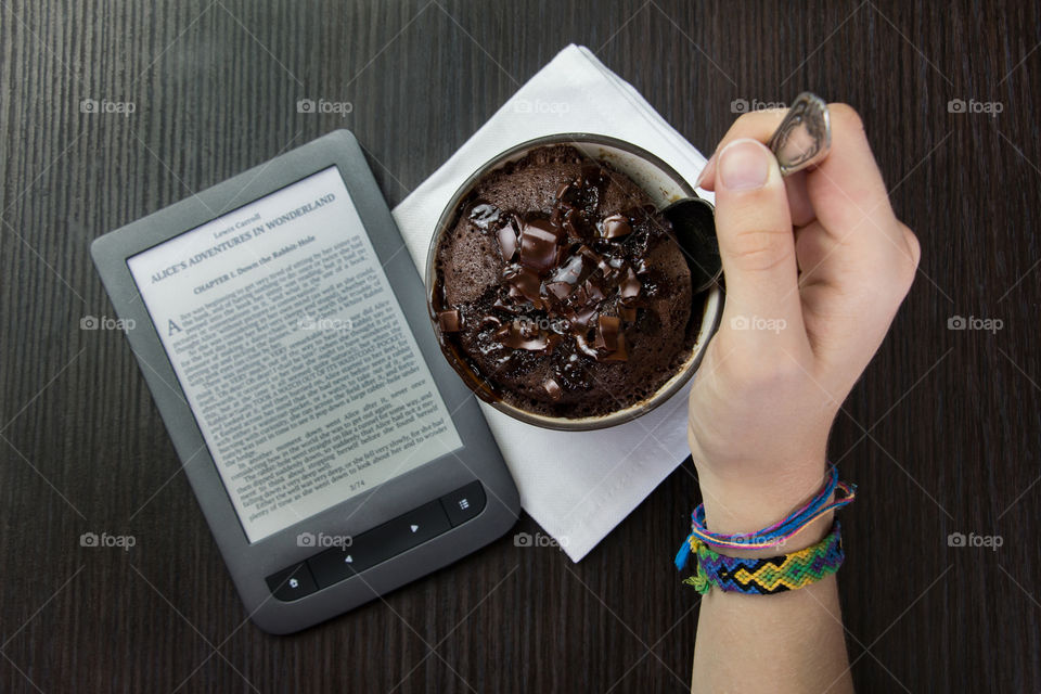 chocolate cupcake and eBook