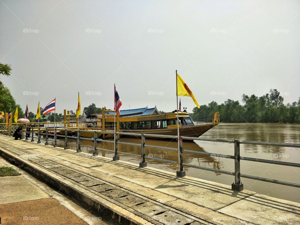 The boat river cruises for tourists.