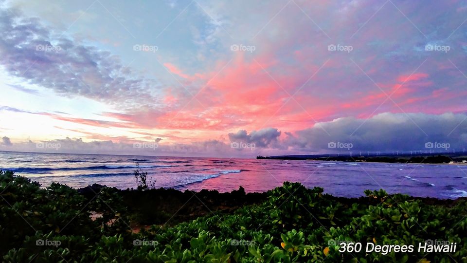 Hawaii sunset Kaiaka Beach Park