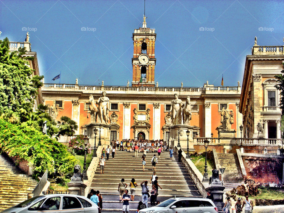 steps rome bell tower clock by Heliography