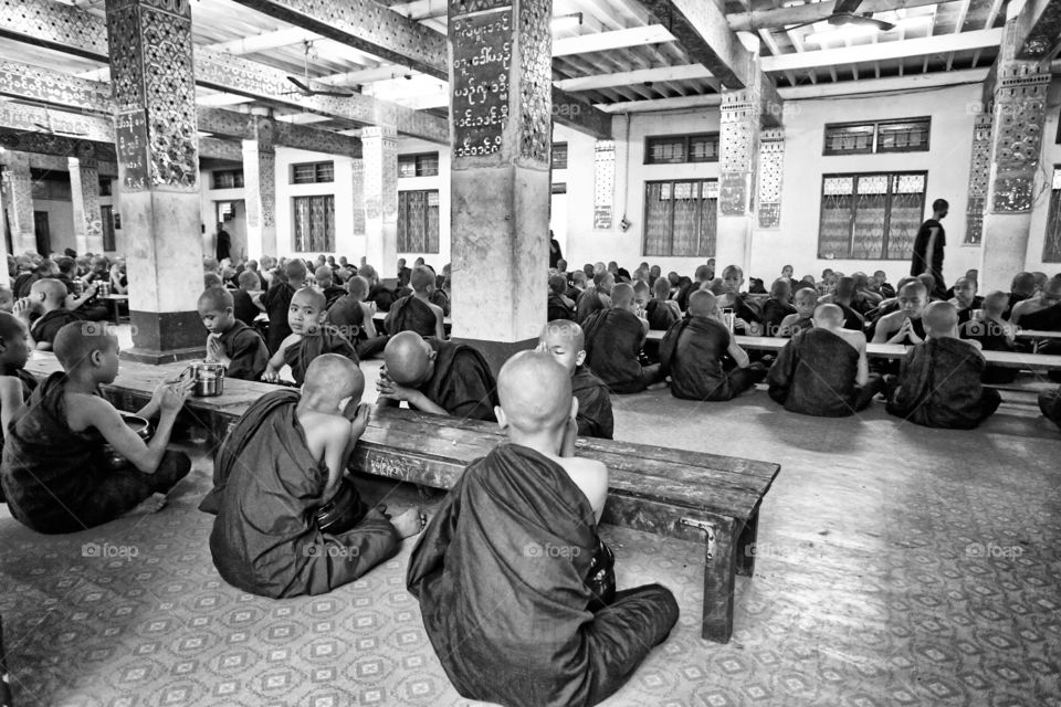 Monks at meal time