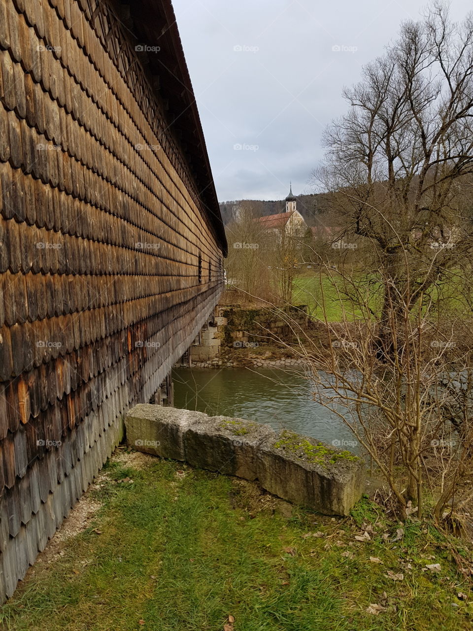 Holzbrücke über die Donau bei Beuron Landkreis Sigmaringen