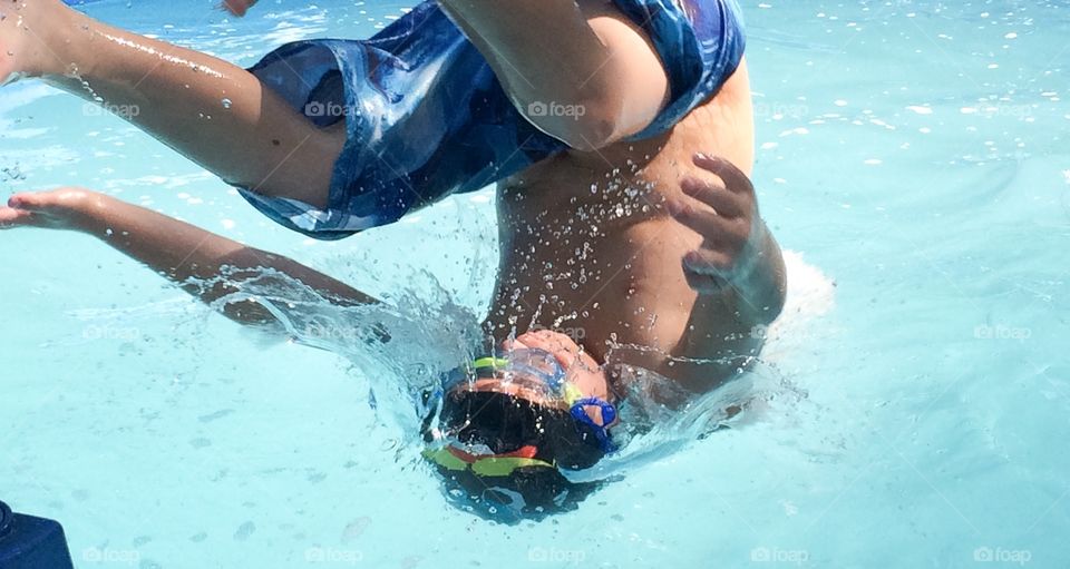 Flipping into pool 