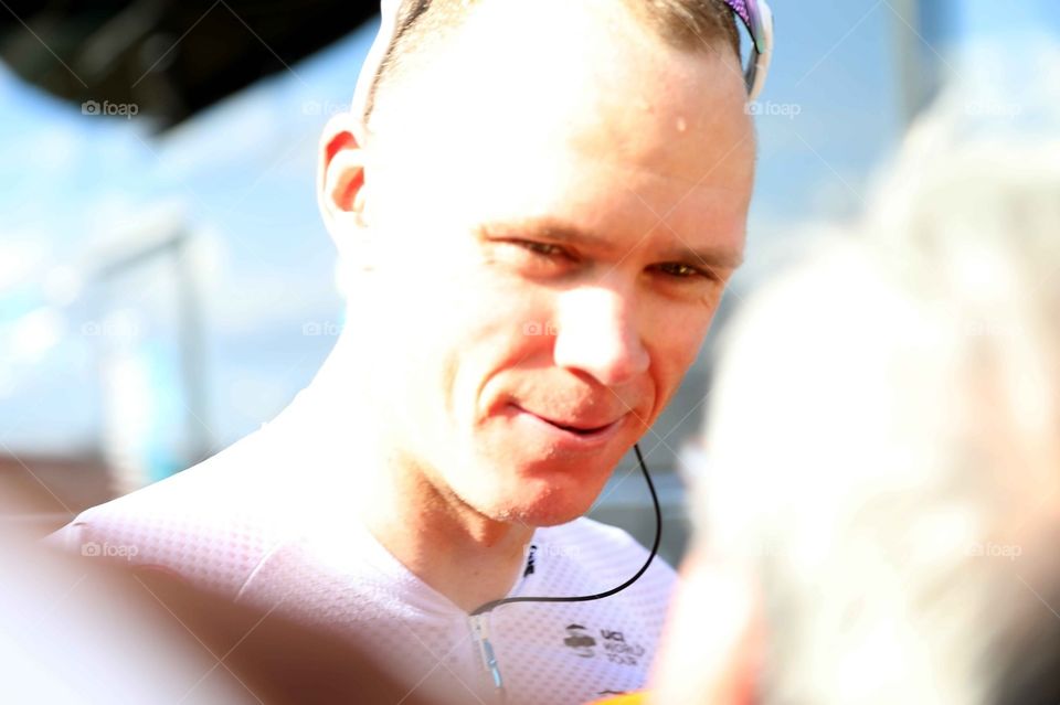 Chris Froome, leader of the Team Sky cycling team, at the 2017 Tour de France