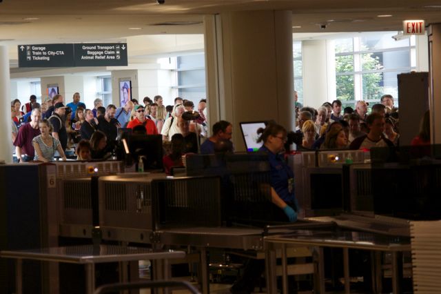Airport Gate. Waiting for TSA security at a gate. 