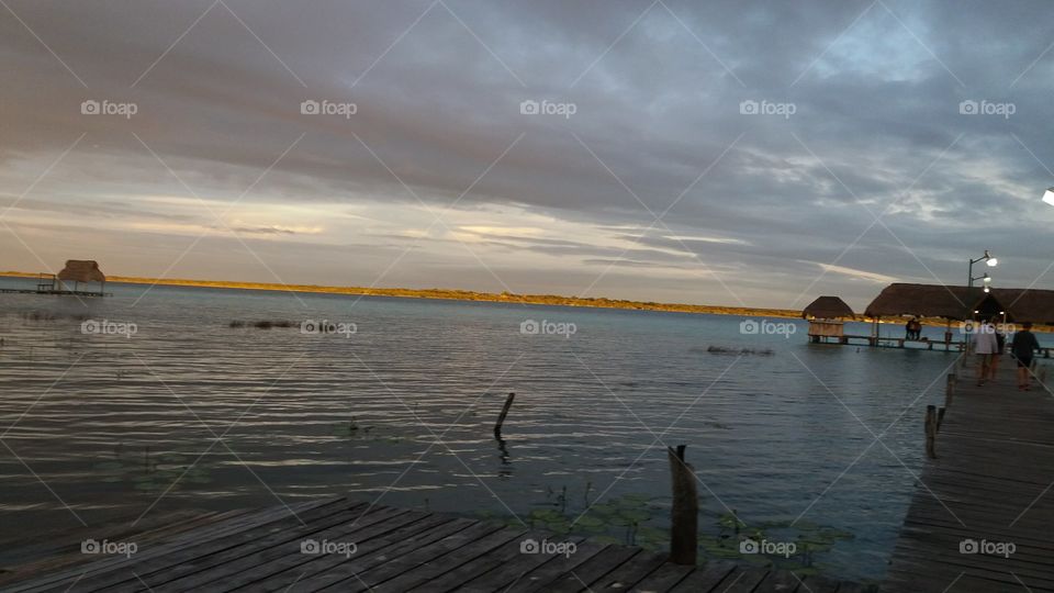 atardecer en Bacalar