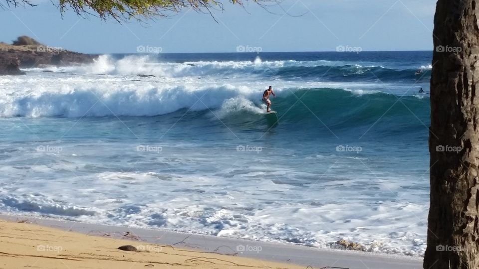 surf lanai. this picture was taken on one of the first days of good summer surfing on the island of lanai