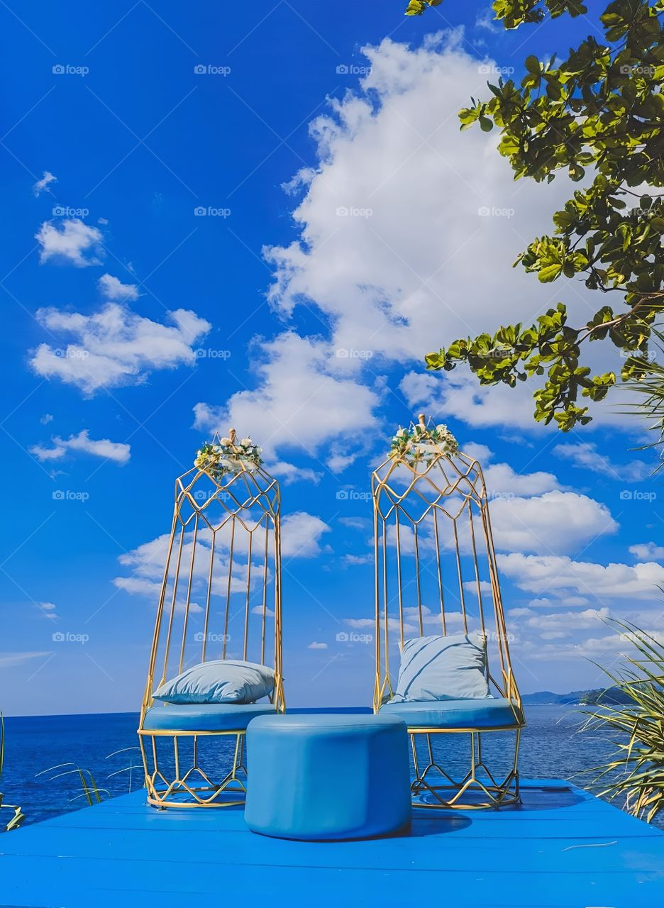 chair at the sea view beach holiday