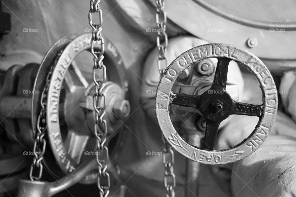 Valves in a boiler room