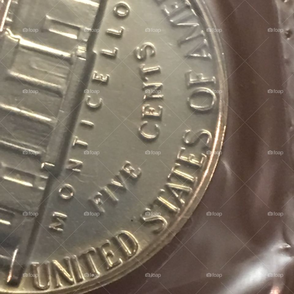 United States 5 cent piece - back of coin
