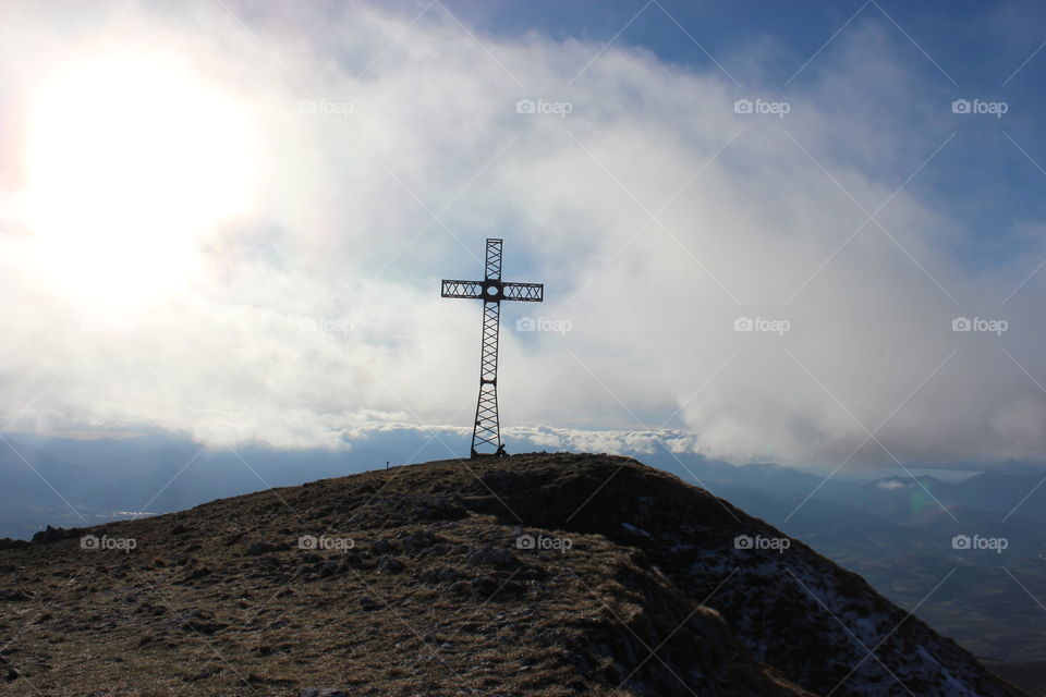 Christian cross on the summit