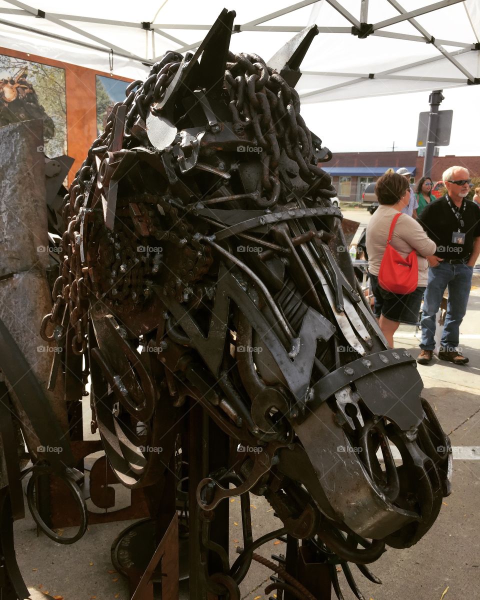 Iron horse recycling metal into art 