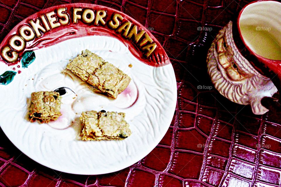 Santa's homemade biscotti and milk.