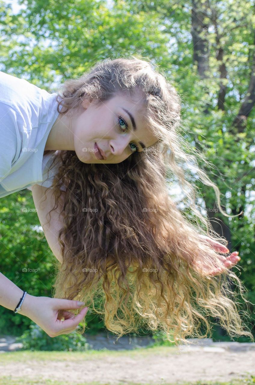 Woman with beautiful natural hair