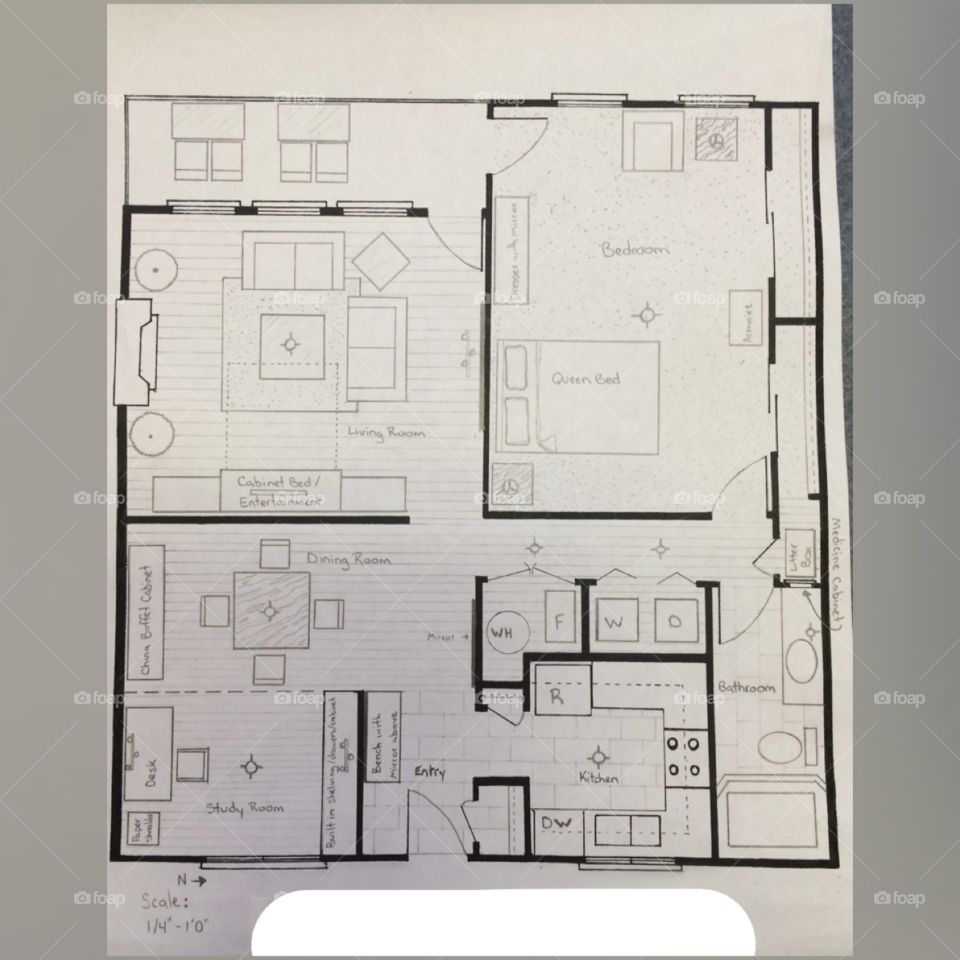Scale Drawing - Interior Decorating final project 