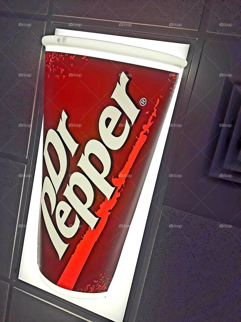 Dr. Pepper Soda Pop Ceiling Display